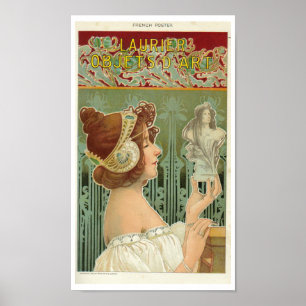 Art nouveau woman French art by henri livemont Poster