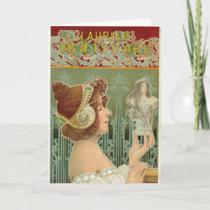 Art nouveau woman french henri livemont card