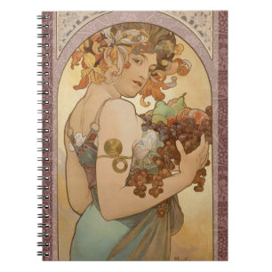 Art Nouveau Woman Mucha Beautiful Notebook