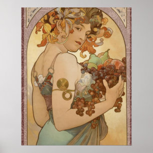 Art Nouveau Woman Mucha Beautiful Poster