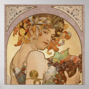 Art Nouveau Woman Mucha Beautiful Poster