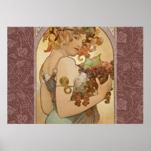 Art Nouveau Woman Mucha Beautiful Poster