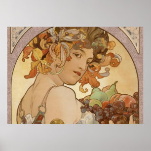 Art Nouveau Woman Mucha Beautiful Poster