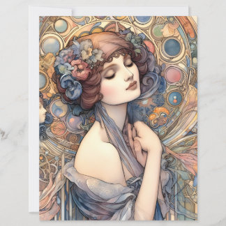 Art Nouveau Woman Portrait Scrapbook Paper