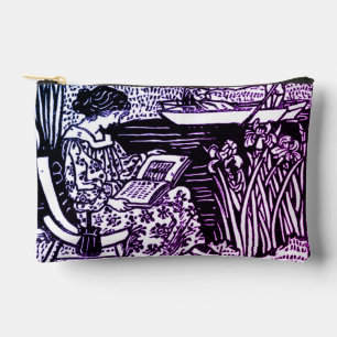 Art Nouveau Woman Reading Book Lover Accessory Pouch
