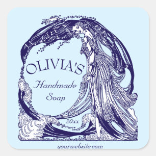 Art Nouveau Woman Soap Label Template