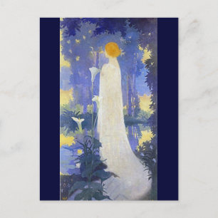 Art Nouveau Woman with Calla Lilies Postcard