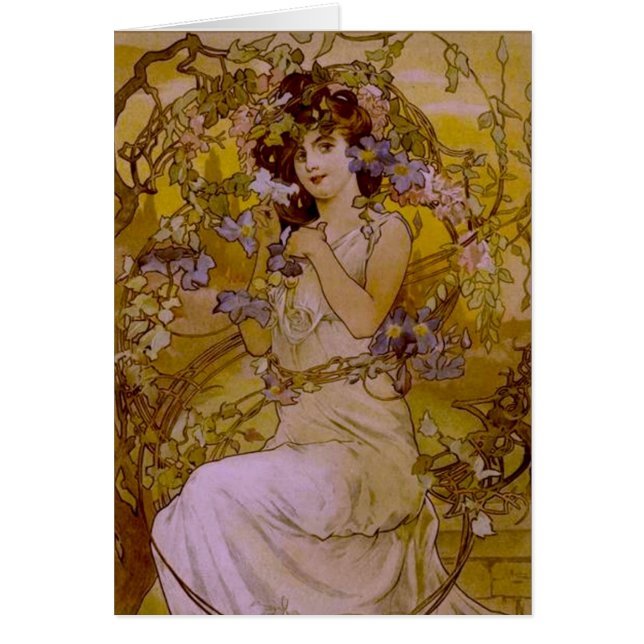 Art Nouveau Woman with Clematis (Front)
