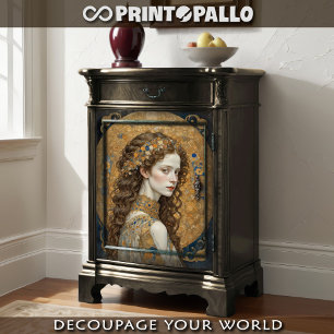 Art Nouveau Woman with flowers - Klimt tribute Tissue Paper