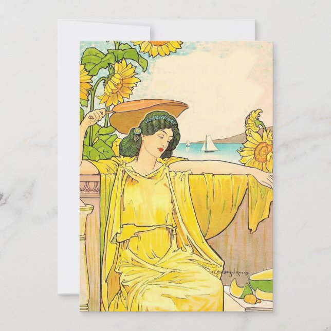 Art Nouveau Woman with Sunflowers  (Front)