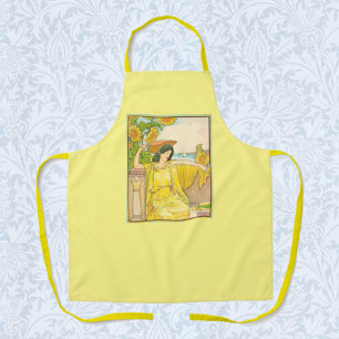 Art Nouveau Woman with Sunflowers      Apron