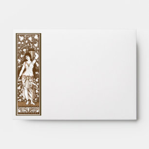 Art nouveau woman with urn envelope