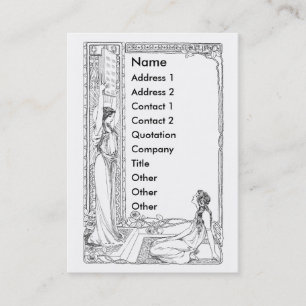 Art Nouveau Women with Roses and Sun Business Card