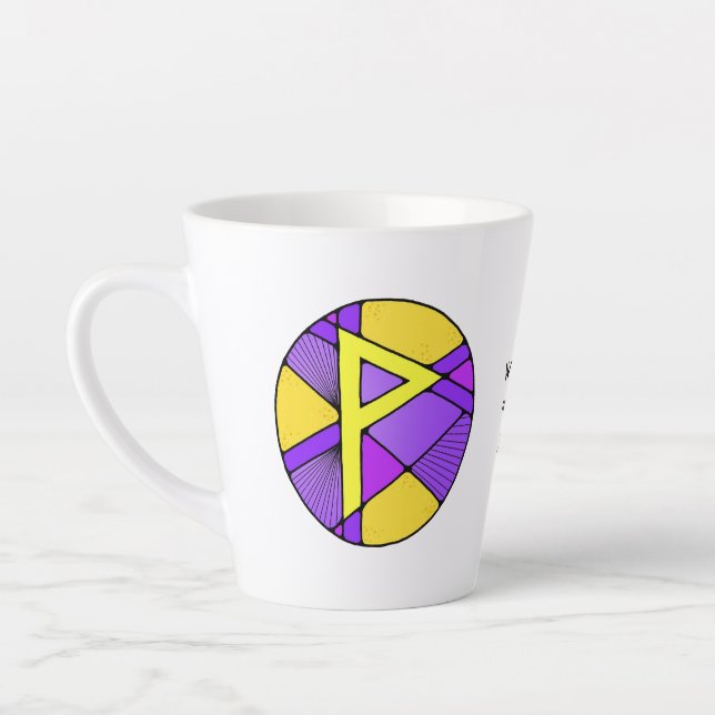 Art Nouveau Wunjo Rune Latte Mug – JOY! (Left)