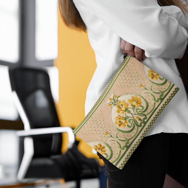 Art Nouveau Yellow Bouquets Medallion Wedding Accessory Pouch (Art Nouveau Yellow Bouquets Medallion Wedding Accessory Pouch In The Office)