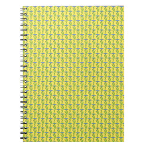 Art Nouveau yellow Ipomoea floral wallpaper damask Notebook