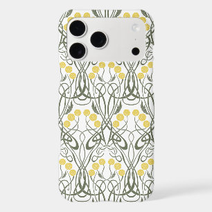 Art Nouveau Yellow Roses and Sinuous Stems