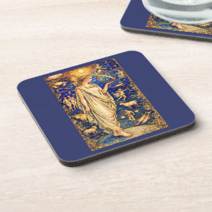 Art Nouveau Zodiac Goddess Celestial Illustration  Coaster