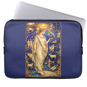 Art Nouveau Zodiac Goddess Celestial Illustration Laptop Sleeve