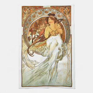 Art Nouveou Mucha series Painting Tea Towel