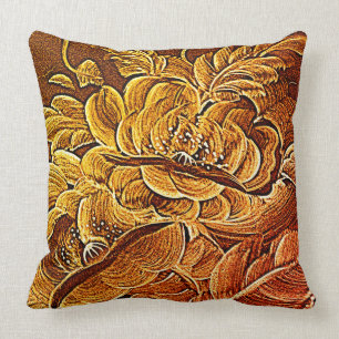 ART NOVEAU FLORAL AMBER CUSHION
