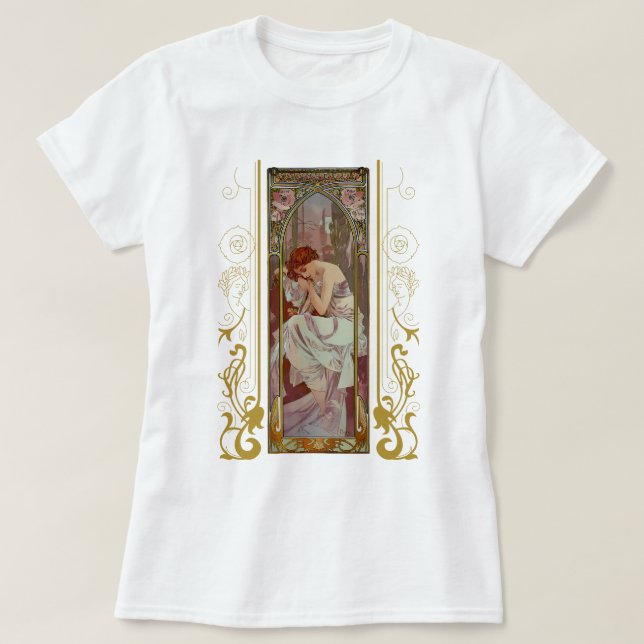 Art Noveau Night’s Rest by Alphonse Mucha T-Shirt (Design Front)