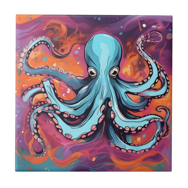 Art Octopus Dream Ceramic Tile (Front)