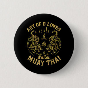 Art of 8 Limbs MMA Tiger Muay Thai Fighter Muay 6 Cm Round Badge