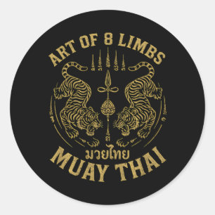 Art of 8 Limbs MMA Tiger Muay Thai Fighter Muay Classic Round Sticker