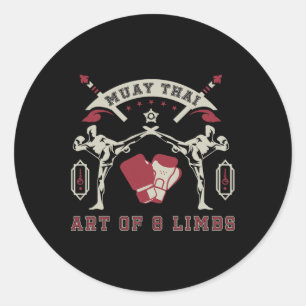 Art Of 8 Limbs Muay Thai Classic Round Sticker