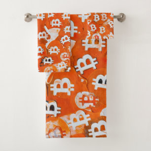 Art of Bitcoin (#1) oil painting Bath Towel Set