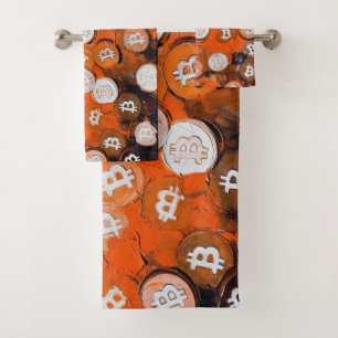 Art of Bitcoin (#2) oil painting Bath Towel Set