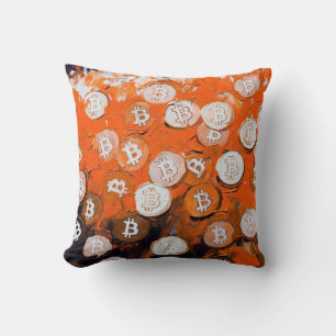 Art of Bitcoin (#2) oil painting Cushion