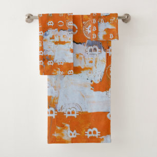 Art of Bitcoin (#3) oil painting Bath Towel Set