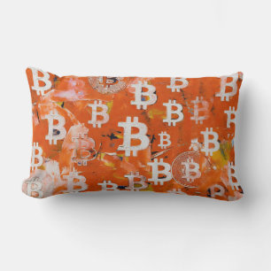 Art of Bitcoin (#5) oil painting Lumbar Cushion