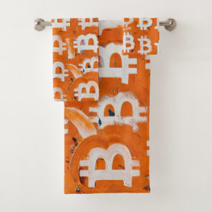 Art of Bitcoin (#7) oil painting Bath Towel Set