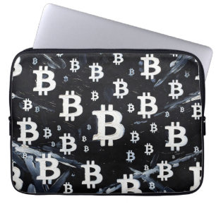 Art of Bitcoin (BW #2) oil painting Laptop Sleeve