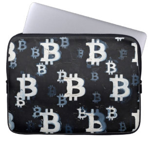 Art of Bitcoin (BW #4) oil painting Laptop Sleeve