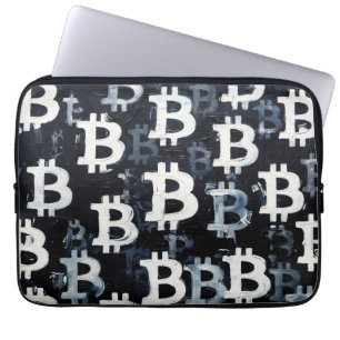 Art of Bitcoin (BW #5) oil painting Laptop Sleeve