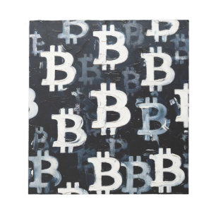 Art of Bitcoin (BW #5) oil painting Notepad