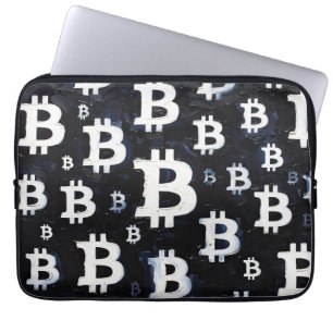 Art of Bitcoin (BW #8) oil painting Laptop Sleeve