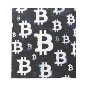 Art of Bitcoin (BW #8) oil painting Notepad