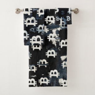 Art of Bitcoin (BW-B) oil painting Bath Towel Set