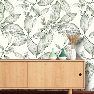 Art of botanical leaves wallpaper
