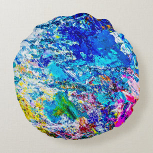 Art of colour palette round cushion