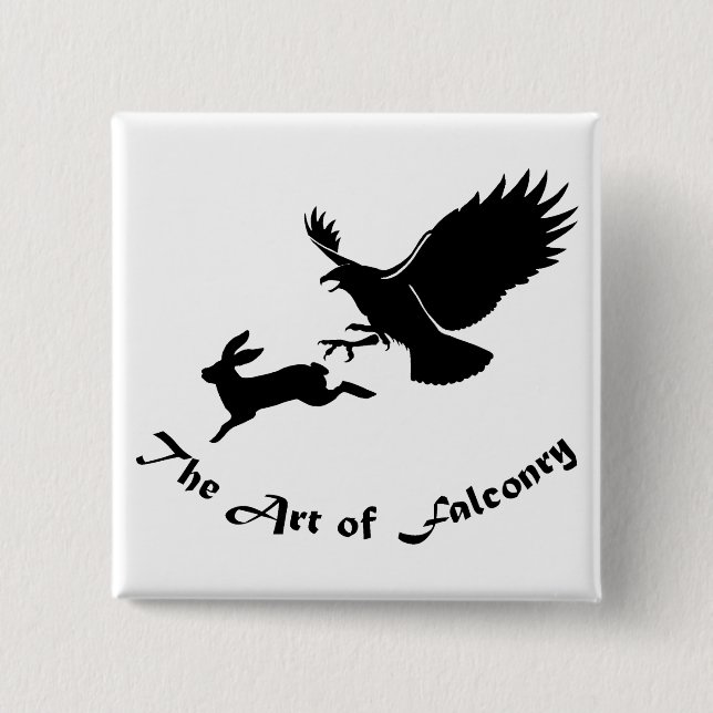 Art of Falconry - Red Tail Hawk 15 Cm Square Badge (Front)