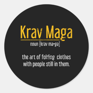 Art of Folding Clothes with People in Them Krav Classic Round Sticker