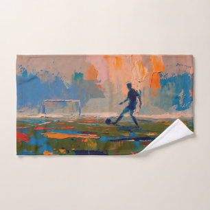 "Art of Football" (Style 1) Oil Painting Hand Towel