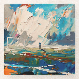 "Art of Football" (Style 2) Oil Painting Glass Coaster