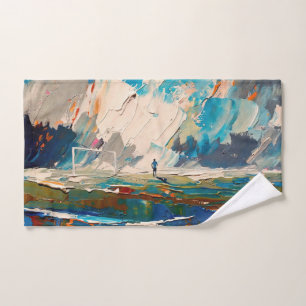 "Art of Football" (Style 2) Oil Painting Hand Towel
